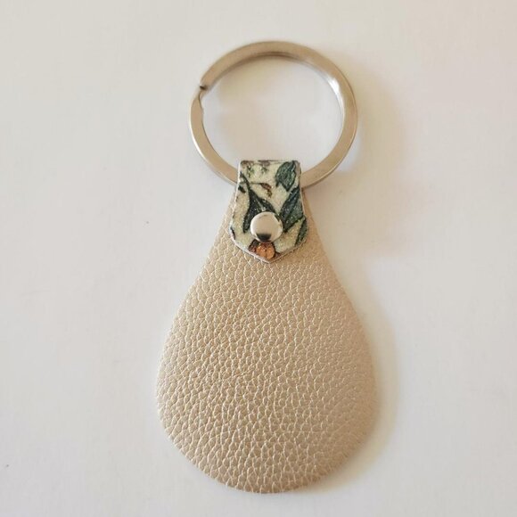 Wild Flowers Faux Leather Glitter Keychain Floral Bag Charm - Picture 7 of 7